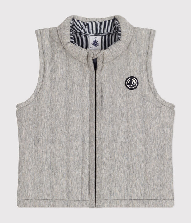 Gilet sans manche en tubique b&eacute;b&eacute; gris