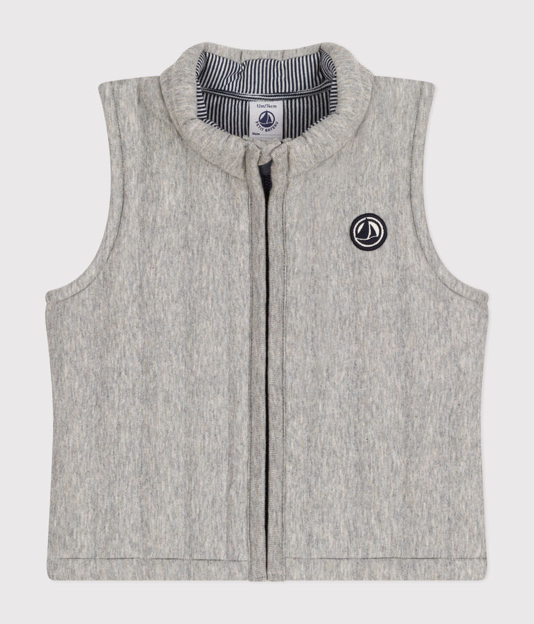 Gilet sans manche en tubique b&eacute;b&eacute; gris