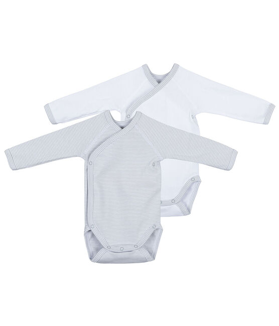 Lot de 2 bodies manches longues blanc .