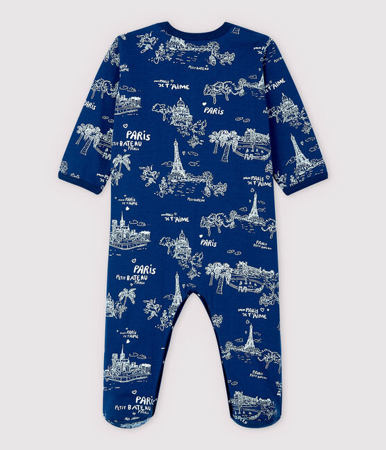 Dors-bien toile de Jouy Paris bébé en tubique bleu MEDIEVAL/blanc MARSHMALLOW