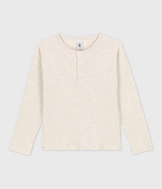Tee-shirt en coton enfant gar&ccedil;on beige chin&eacute;
