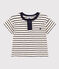 Tee-shirt manches courtes en jersey flammé bébé blanc AVALANCHE/bleu SMOKING
