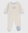 Pyjama bébé en velours ouverture au dos uni beige MONTELIMAR CHINE