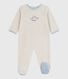 Pyjama bébé en velours ouverture au dos uni