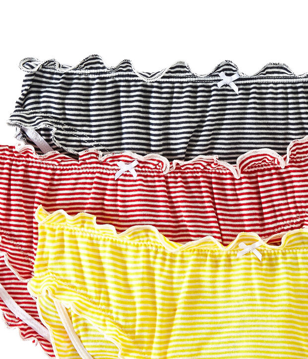 Lot de 3 culottes &agrave; volants femme blanc