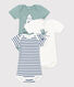 Lot de 3 bodies manches courtes en coton bébé