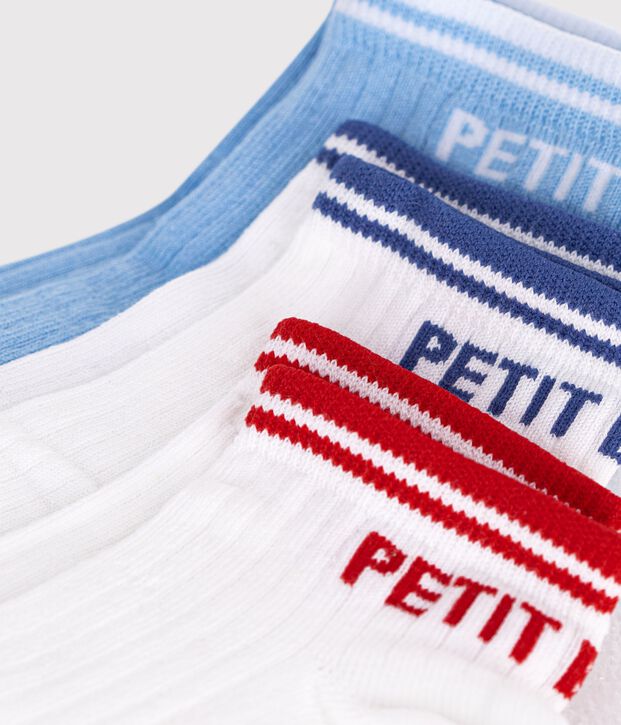 3 paires de chaussettes enfant en coton sport multicouleur