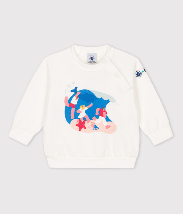 Sweatshirt B&eacute;b&eacute; Petit Bateau x Water Family blanc