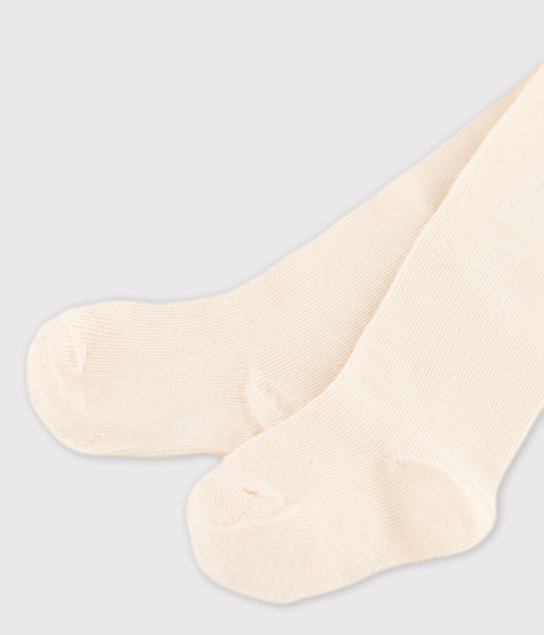 Collant b&eacute;b&eacute; uni en coton &eacute;cru AVALANCHE