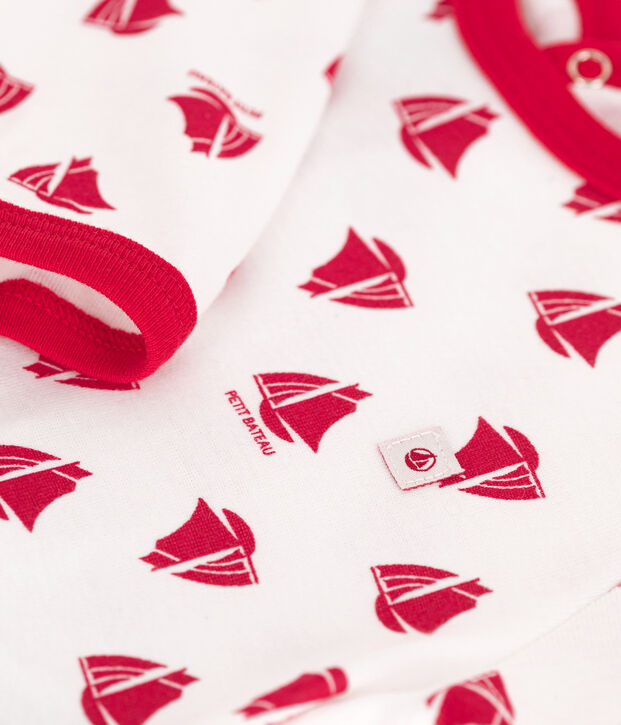 Dors bien en coton b&eacute;b&eacute; blanc/rouge