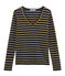 Tee shirt femme manches longues bleu SMOKING/jaune BRINDILLE SATIN