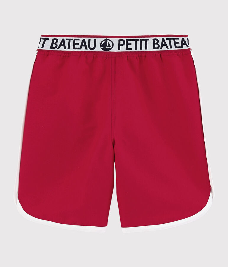 Short de bain recycl&eacute; enfant gar&ccedil;on rouge