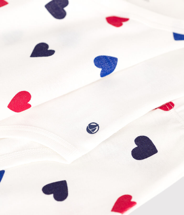 Ensemble 3 pi&egrave;ces en coton b&eacute;b&eacute; blanc MARSHMALLOW/blanc MULTICO