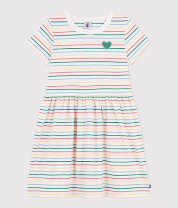 Robe enfant manches courtes en coton à rayures