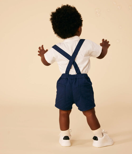 Polo manches courtes en coton bébé blanc MARSHMALLOW