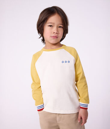 Tee-shirt enfant manches longues en coton colorblock