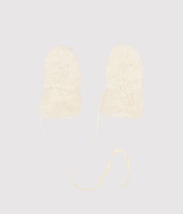Moufles b&eacute;b&eacute; fille blanc