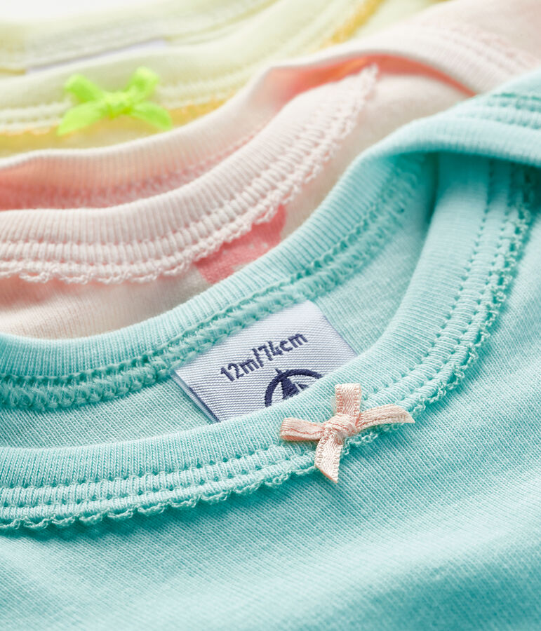 Lot de 3 bodies manches courtes panth&egrave;re b&eacute;b&eacute; fille variante 1