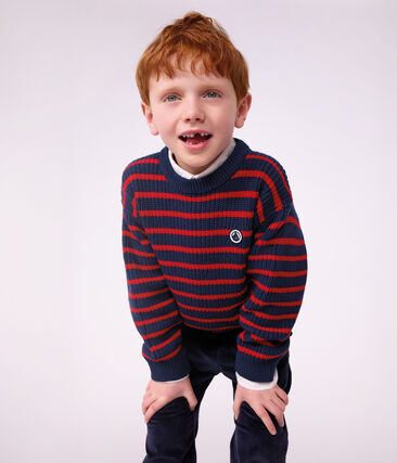 Pull enfant en laine et coton à rayures