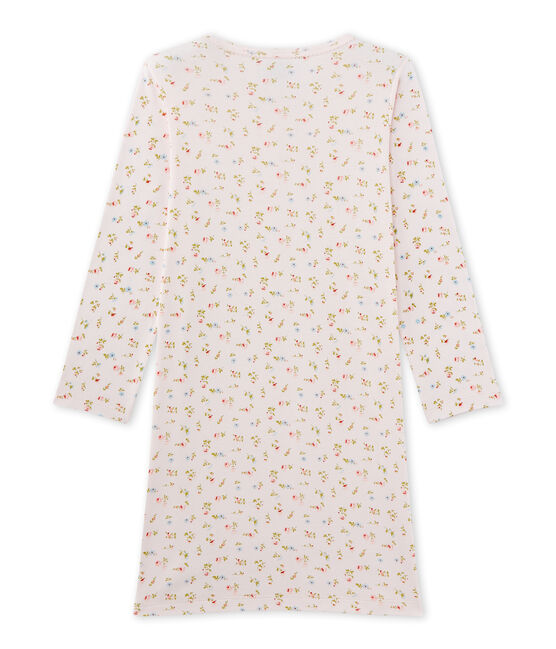 Chemise de nuit fille à imprimé petites fleurs rose VIENNE/blanc MULTICO