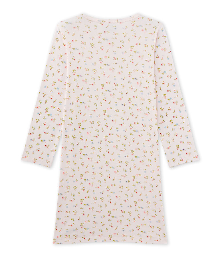 Chemise de nuit fille &agrave; imprim&eacute; petites fleurs rose/multicouleur