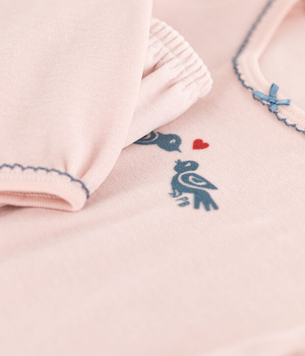 Pyjama petite fille en velours rose