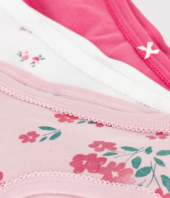 Lot de culottes enfant en coton taille haute imprimé fleurs variante 1