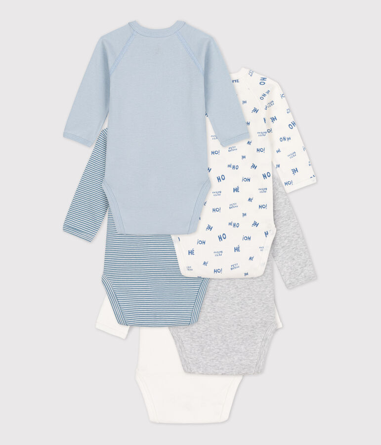 Lot de 5 bodies manches longues b&eacute;b&eacute; en coton multicouleur