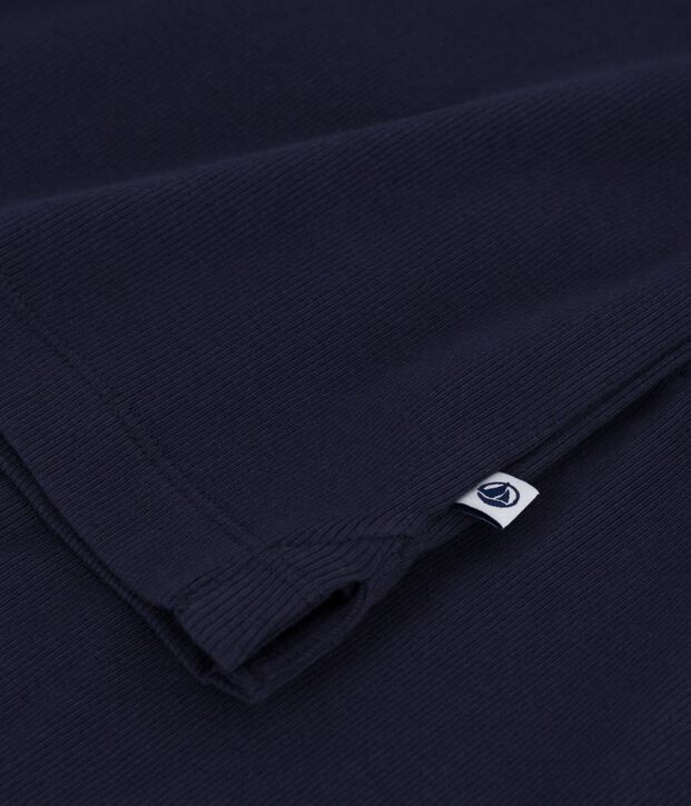 Pyjama uni en coton femme bleu marine