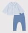 Ensemble b&eacute;b&eacute; en coton brod&eacute; poitrine imprim&eacute; vichy multicouleur