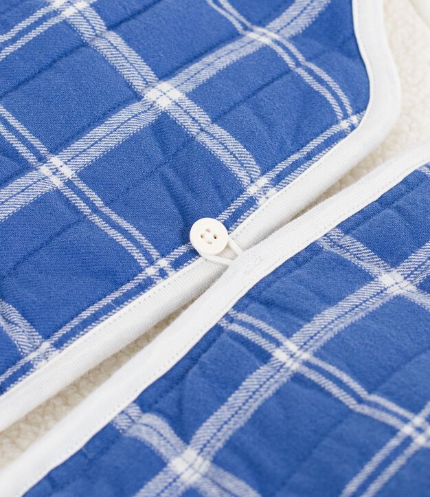 Gilet b&eacute;b&eacute; en flanelle et sherpa sans manches &agrave; carreaux &eacute;cru/multicouleur