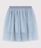 Jupe en tulle enfant unie pailletée bleu CO2/ ARGENT
