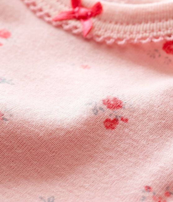 Body manches courtes bébé fille rose JOLI/blanc MULTICO