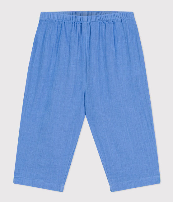 Pantalon bébé en gaze de coton bleu EDNA