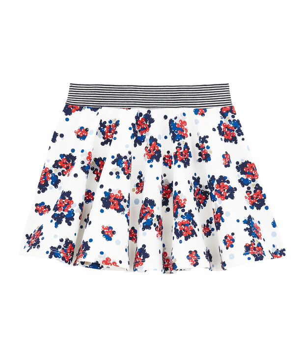 Jupe en molleton enfant fille blanc/multicouleur