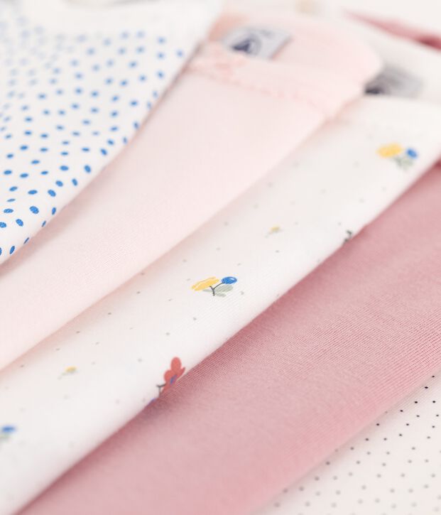 Lot de 5 bodies manches courtes en coton multicouleur