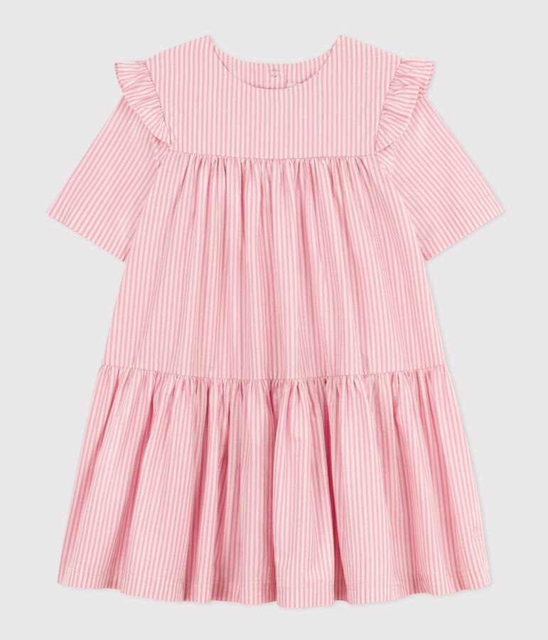 Robe manches courtes en coton enfant fille SALINE/ SHOCKING