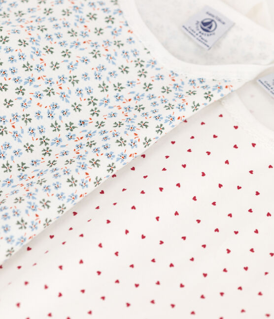 Lot de 2 pyjamas fleur petite fille en coton variante 1