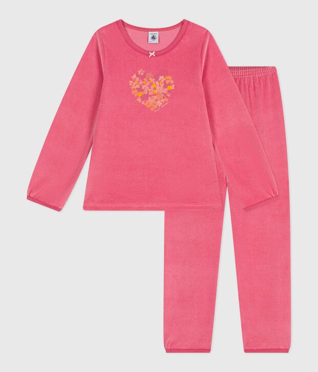 Pyjama enfant en velours rose