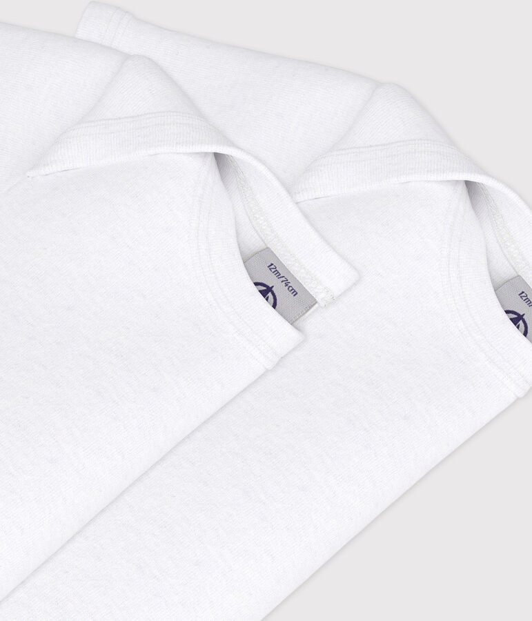 Lot de 2 bodies blancs manches courtes b&eacute;b&eacute; variante 1