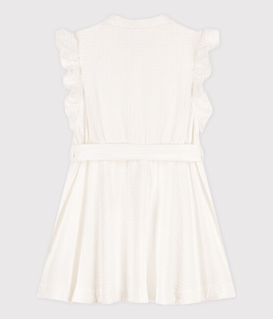 Robe sans manche en seersucker enfant fille blanc MARSHMALLOW