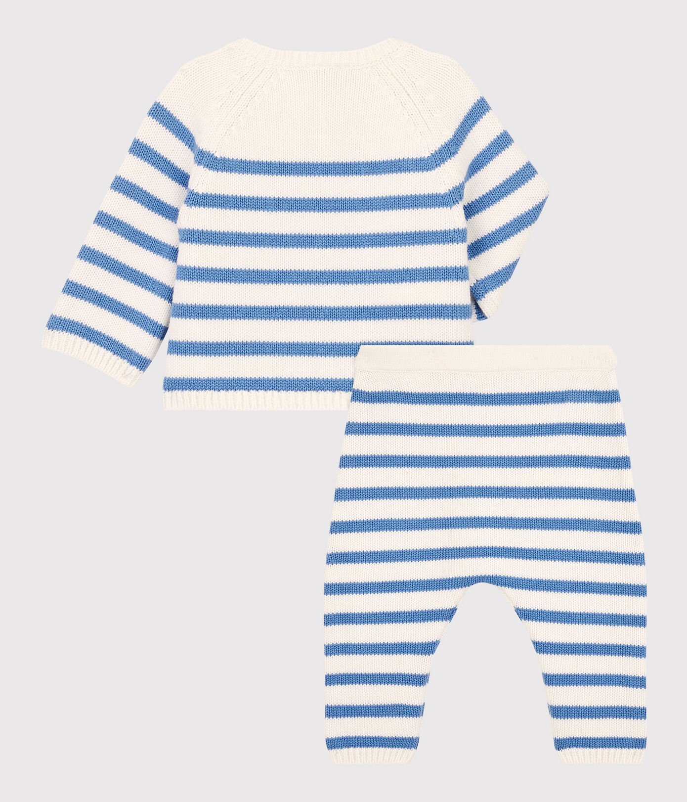 Frédérique, Ensemble bébé 100% laine mérinos, Marine main image 1