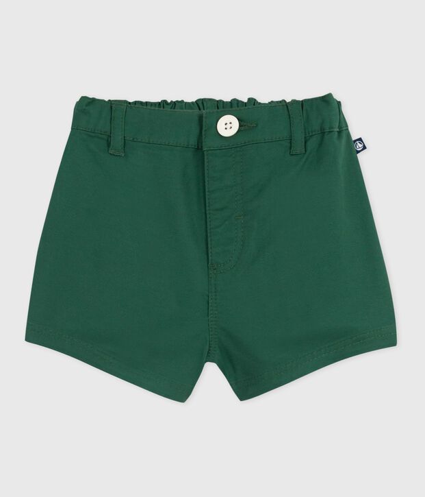 Short b&eacute;b&eacute; en serge de coton uni vert