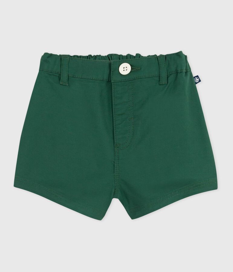 Short b&eacute;b&eacute; en serge de coton uni vert