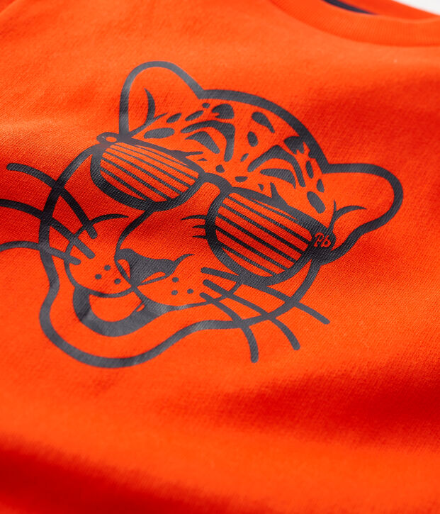 Sweatshirt en molleton enfant gar&ccedil;on orange
