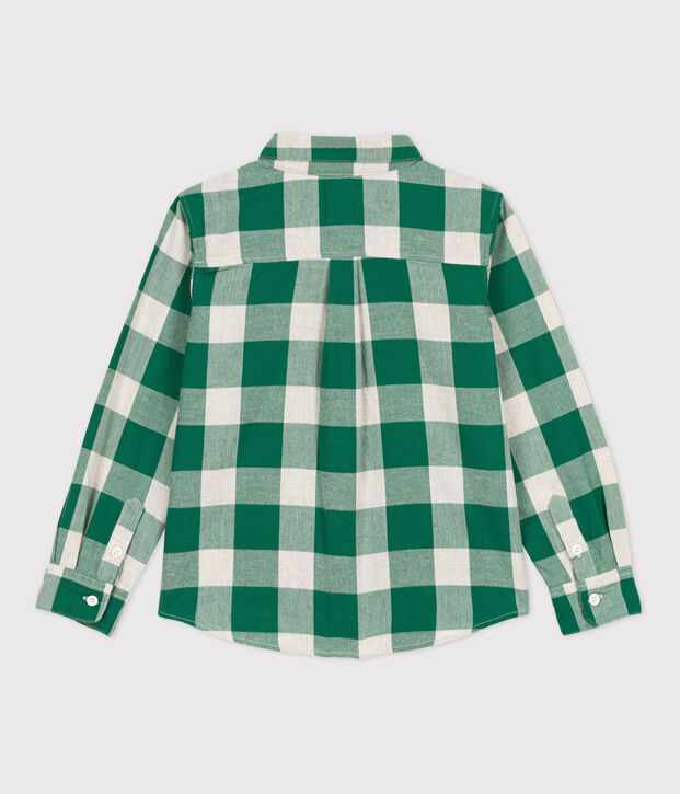 Chemise &agrave; carreaux en flanelle enfant gar&ccedil;on MATCHA/&eacute;cru