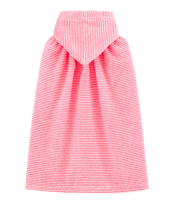 Peignoir bébé à rayure rose PETAL/blanc LAIT