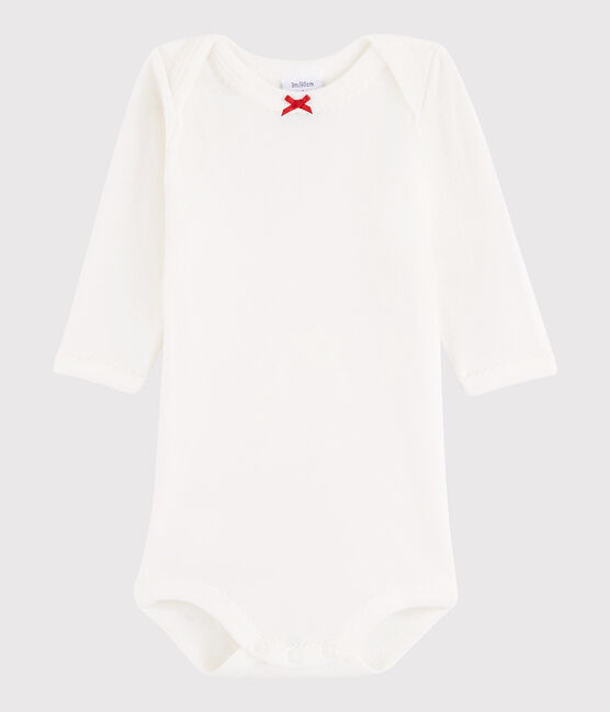Body manches longues bébé fille blanc MARSHMALLOW/rouge TERKUIT