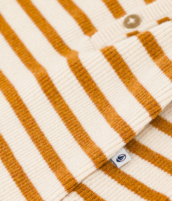 Combinaison rayée en tricot bébé blanc AVALANCHE/ ECUREUIL