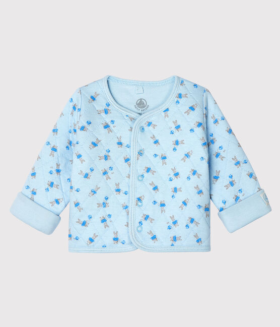 Cardigan bébé en tubique matelassé bleu FRAICHEUR/blanc MULTICO